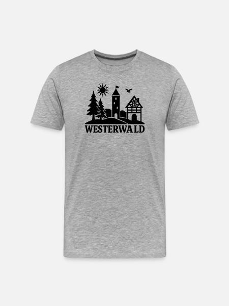 Westerwald Silhouette - T-shirt bio Premium Homme - gris chiné