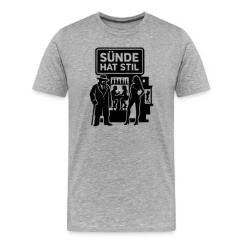 Sünde Hat Stil Ausgehen Nachtleben - Männer Premium Bio T-Shirt - Grau meliert - Vorne - Damien (186cm)