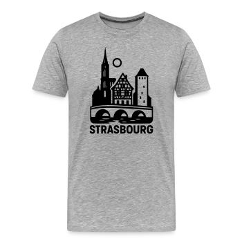 Strasbourg Silhouette - Men's Premium Organic T-Shirt - heather grey - Front - Damien (186cm)