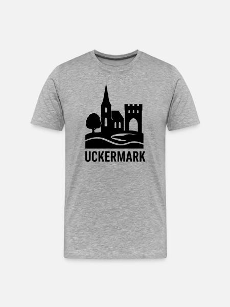 Uckermark Silhouette - Men's Premium Organic T-Shirt - heather grey