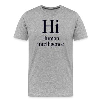 Mensch humain - T-shirt bio Premium Homme - gris chiné - Devant - Damien (186cm)