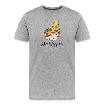 Dip Happens – Frites relaxantes - T-shirt bio Premium Homme - gris chiné - Devant - Damien (186cm)