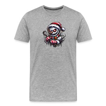 Killer Snowman – Icy Revenge - Men's Premium Organic T-Shirt - heather grey - Front - Damien (186cm)
