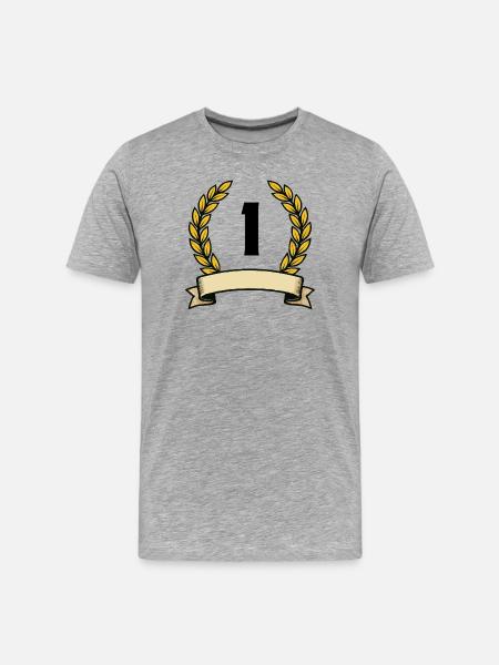 Golden laurel wreath with ribbon 1 - Men's Premium Organic T-Shirt - heather grey