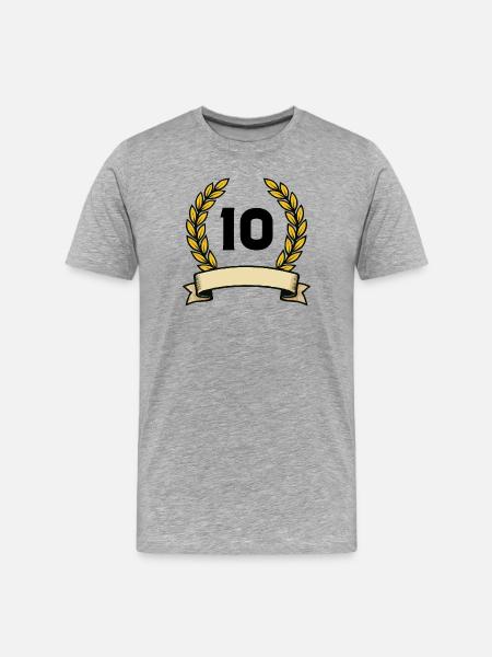10-kranz - Männer Premium Bio T-Shirt - Grau meliert