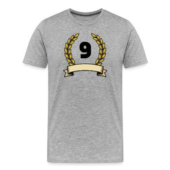 Golden Laurel Wreath 9 - Men's Premium Organic T-Shirt - heather grey - Front - Damien (186cm)
