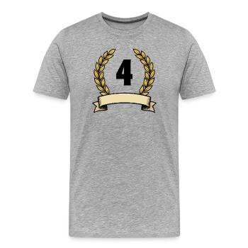 Golden Laurel Wreath 4 - Men's Premium Organic T-Shirt - heather grey - Front - Damien (186cm)