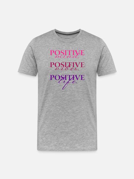 Positive Mind Vibs Life - Men's Premium Organic T-Shirt - heather grey