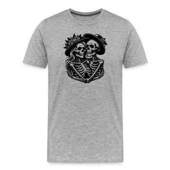 Couple d’horreur - T-shirt bio Premium Homme - gris chiné - Devant - Damien (186cm)