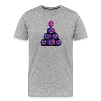 Herbstlicher Halloween-Spuk - Männer Premium Bio T-Shirt - Grau meliert - Vorne - Damien (186cm)