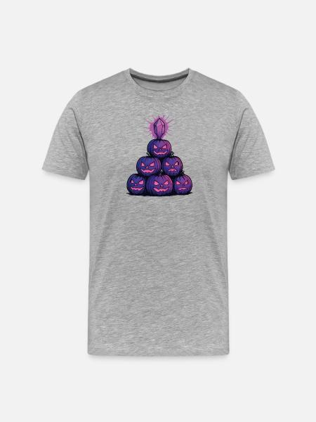 Herbstlicher Halloween-Spuk - Männer Premium Bio T-Shirt - Grau meliert