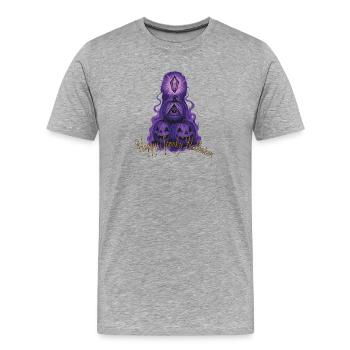 Happy Spooky Halloween! - Männer Premium Bio T-Shirt - Grau meliert - Vorne - Damien (186cm)