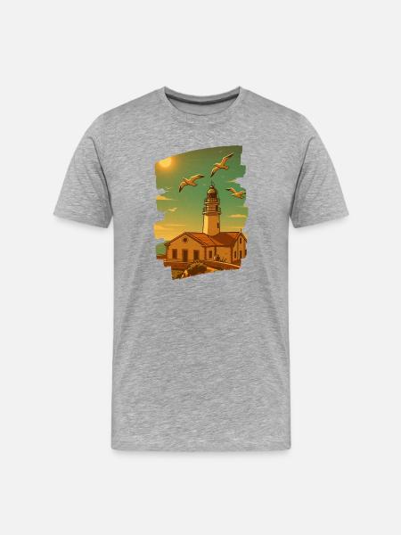 Far de Capdepera - Cala Ratjada - Men's Premium Organic T-Shirt - heather grey