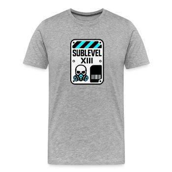 Underground Sublevel 13 - masque à gaz - T-shirt bio Premium Homme - gris chiné - Devant - Damien (186cm)