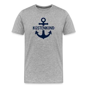 Ancre Coastal Child Harbour - T-shirt bio Premium Homme - gris chiné - Devant - Damien (186cm)
