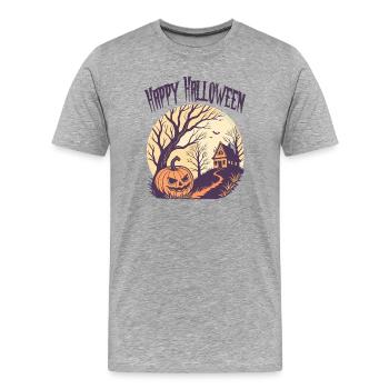 Happy Halloween - Männer Premium Bio T-Shirt - Grau meliert - Vorne - Damien (186cm)