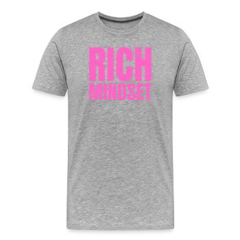 Rich Mindset, Motivation, Success, Attitude - Men's Premium Organic T-Shirt - heather grey - Front - Damien (186cm)