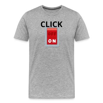 Retro OFF ON Switch Red - Click - Men's Premium Organic T-Shirt - heather grey - Front - Damien (186cm)