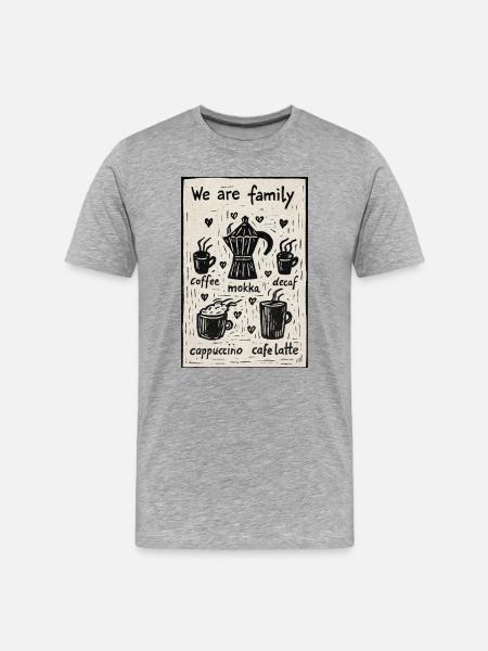We are Family - Coffee - Men's Premium Organic T-Shirt - heather grey