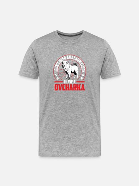 Caucasian Ovcharka is alarm - Men's Premium Organic T-Shirt - heather grey