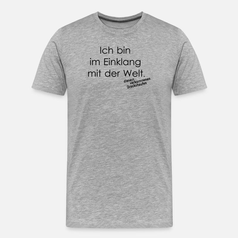 Einklang mit der Welt - Männer Premium Bio T-Shirt - Grau meliert