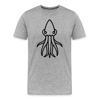 calmar - T-shirt bio Premium Homme - gris chiné - Devant - Damien (186cm)