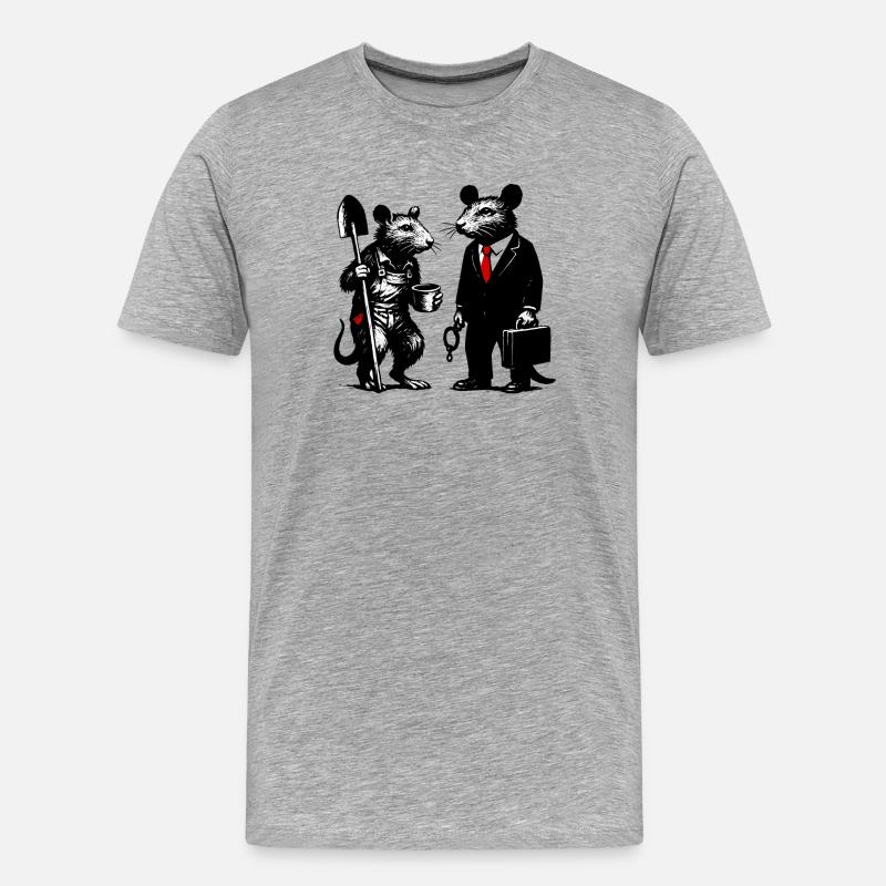 Worker Rat and Office Rat - Men's Premium Organic T-Shirt - heather grey