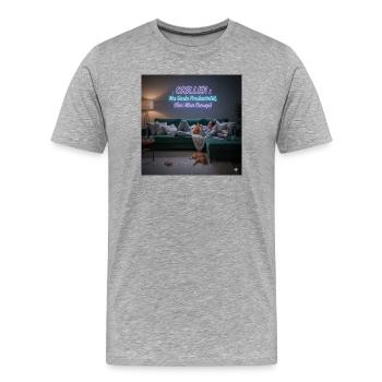 Chiller Neon Sofa: Produktivität entspannen - Männer Premium Bio T-Shirt - Grau meliert - Vorne - Damien (186cm)