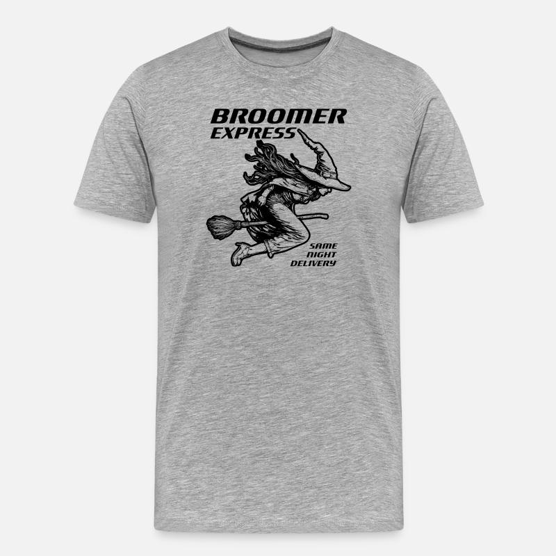 Witch Express Schwarzes Design - Männer Premium Bio T-Shirt - Grau meliert