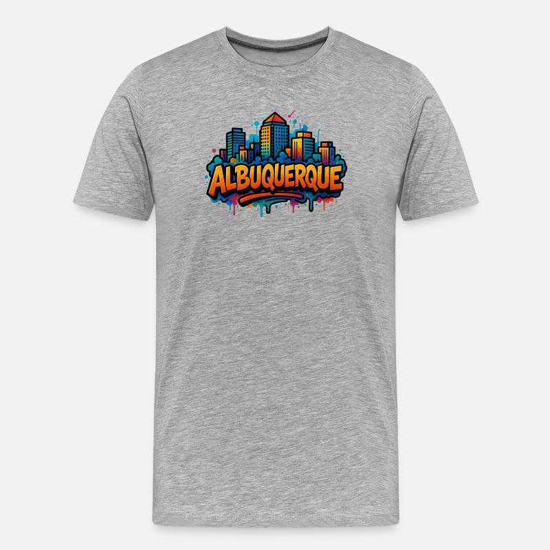Albuquerque Graffiti Skyline - Männer Premium Bio T-Shirt - Grau meliert