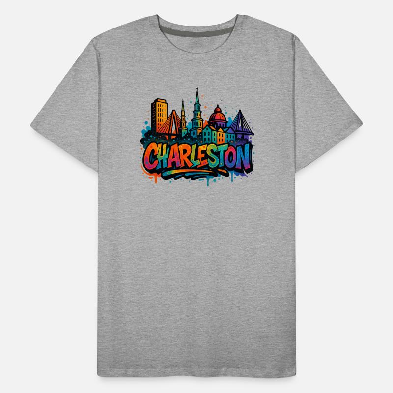 Charleston Skyline Graffiti Men's Premium Organic T-Shirt