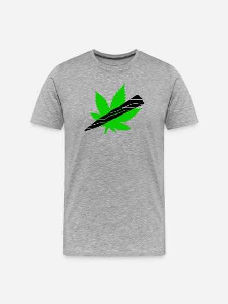 Neon Cannabis Leaf Graphic - Men's Premium Organic T-Shirt - heather grey