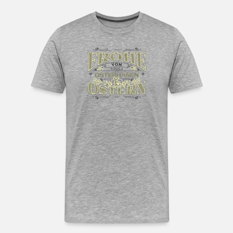 Frohe Ostern vom Osterhasen - Männer Premium Bio T-Shirt - Grau meliert