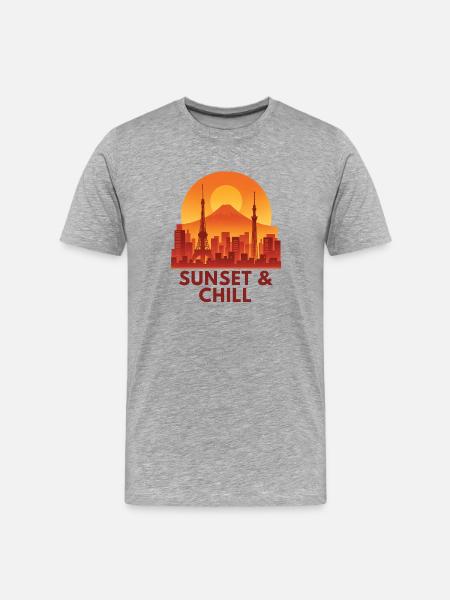 Sunset City Tranquility - Men's Premium Organic T-Shirt - heather grey