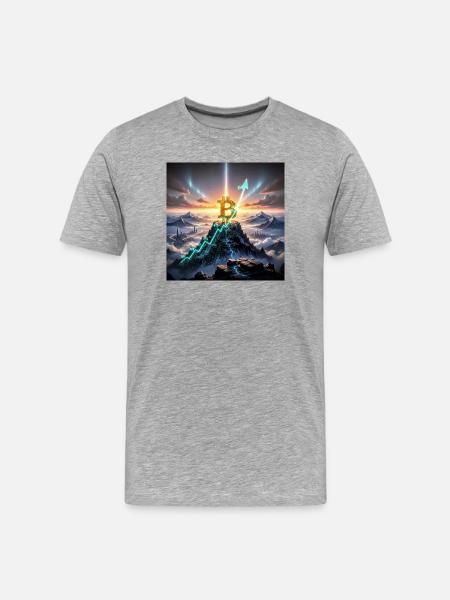 Bitcoin Summit Climb 3D - T-shirt bio Premium Homme - gris chiné