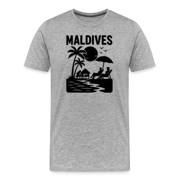 Malediven Maldives - Men's Premium Organic T-Shirt - heather grey - Front - Damien (186cm)