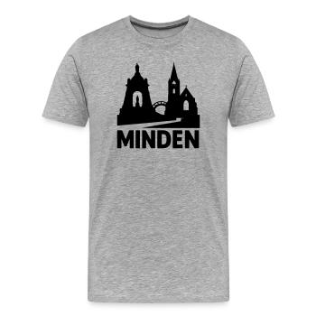 Minden Westphalie Silhouette - T-shirt bio Premium Homme - gris chiné - Devant - Damien (186cm)