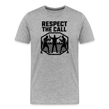 MMA Hommage Respect The Call - T-shirt bio Premium Homme - gris chiné - Devant - Damien (186cm)