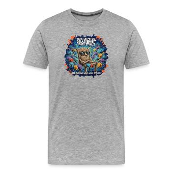 Chaise sereine dessin animé dire - T-shirt bio Premium Homme - gris chiné - Devant - Damien (186cm)