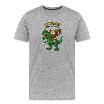 Noël - Tree Rex Christmas - Men's Premium Organic T-Shirt - heather grey - Front - Damien (186cm)
