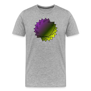 Gradient Leaf Spiral - Men's Premium Organic T-Shirt - heather grey - Front - Damien (186cm)
