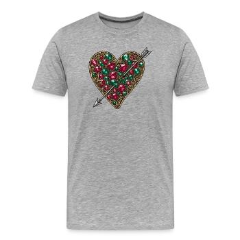 Herz Juwel Liebe - Männer Premium Bio T-Shirt - Grau meliert - Vorne - Damien (186cm)