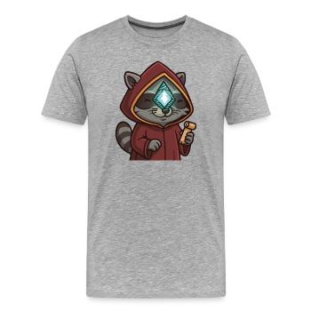 I Feel Enlightened-Raccoon - Men's Premium Organic T-Shirt - heather grey - Front - Damien (186cm)