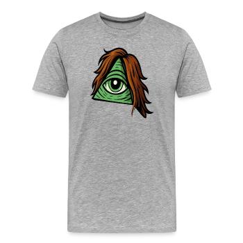 Haariminati – The Hairiest Secret - Men's Premium Organic T-Shirt - heather grey - Front - Damien (186cm)