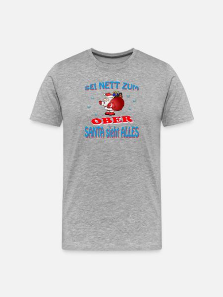 SANTA OBER - T-shirt bio Premium Homme - gris chiné
