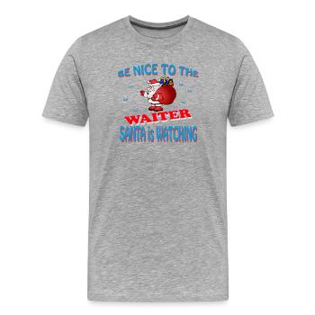 SANTA WAITER - Männer Premium Bio T-Shirt - Grau meliert - Vorne - Damien (186cm)