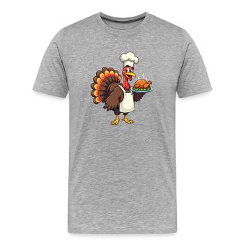 Thanksgiving Turkey Cook Thanksgiving - Men's Premium Organic T-Shirt - heather grey - Front - Damien (186cm)