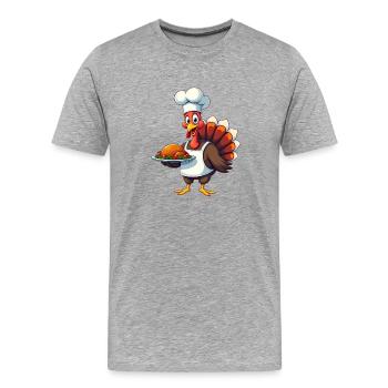 Thanksgiving Turkey Cook Thanksgiving - Men's Premium Organic T-Shirt - heather grey - Front - Damien (186cm)