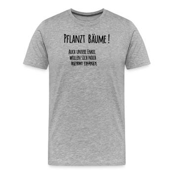 Planter des arbres - T-shirt bio Premium Homme - gris chiné - Devant - Damien (186cm)