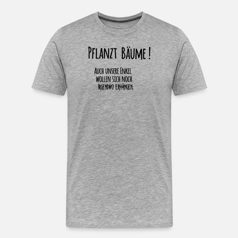 Pflanzt Baeume - Männer Premium Bio T-Shirt - Grau meliert